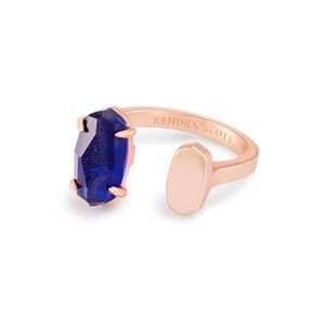 New Kendra Scott Pryde Open Ring rose gold & Navy
